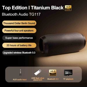 MINSINE Portable Stereo Surround Type-C Bluetooth Speaker with 1200mAh High Endurance Battery