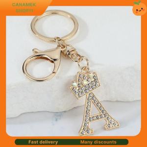 ❣️❣️❣️ Unique Crown Crystal Rhinestones A-Z Letters Pendant Keychains For Men Women 26 Alphabet Car Key Ring Name Jewelry Keyrings Gift