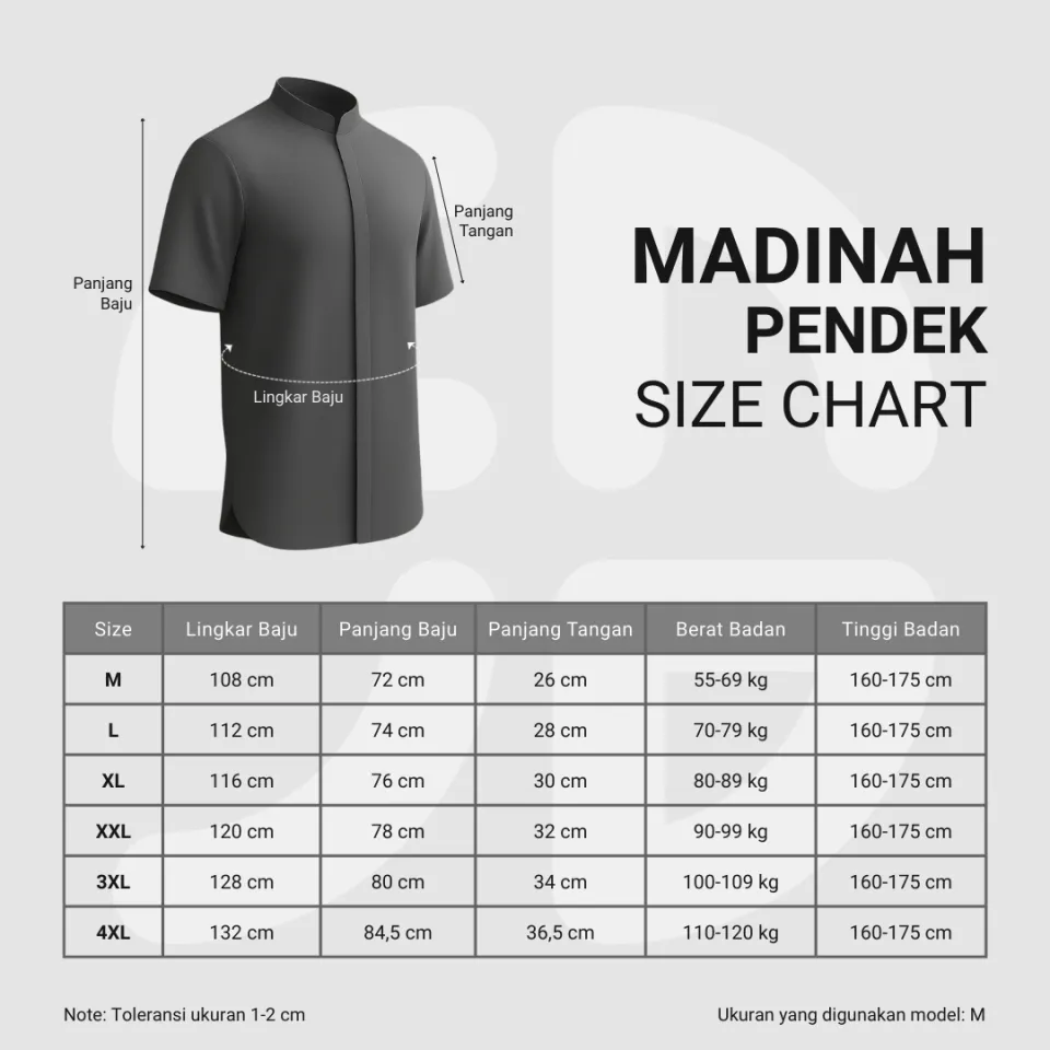 Baju Koko KATUN MADINAH Ukuran M L XL XXL 3XL 4XL Lengan Pendek