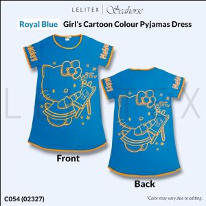 [Clearance] Teen Girls/Thin Ladies Cotton Blend Colorful Cartoon Pyjamas Dress M & L sizes H.Kitty Comfortable Non-Returnable Baju Tidur Murah