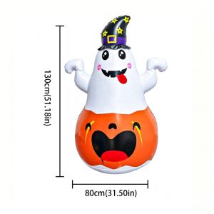 YOUSHI TOP PVC Material Inflatable Pumpkin LED Light Sitting Design Halloween Decoration Ghost Theme Outdoor Holiday Pumpkin Lamp Halloween Party