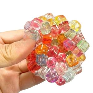 ลูกบอลตัวบีบขบขันของเล่นบีบบรรเทาความเครียดลูกปัดสีผู้หญิงผู้ชายผู้ใหญ่ของเล่นสำหรับเด็กประสาทสัมผัสบรรเทาความเครียด