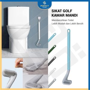 Sikat WC Gagang Panjang Bahan Silikon Brush Toilet Silicone Sikat Golf Pembersih Kamar Mandi Serbaguna