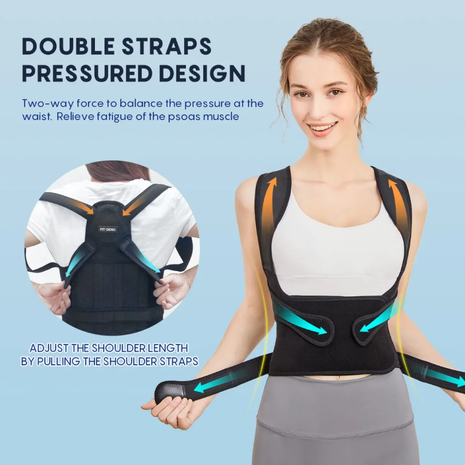 Fit Geno Back Brace Posture Corrector for Women and Men, Back Straightener  Posture Corrector, Scoliosis and Hunchback Correction, Back Pain, Spine  Corrector, Support, Adjustable Posture Trainer, Small (Waist 26-34 inch)
