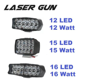 LAMPU SOROT TEMBAK LASER GUN 12 15 16 MATA TITIK LED MOTOR MOBIL