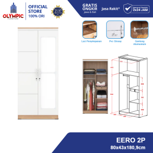 Olympic Lemari Pakaian 2 Pintu / Lemari Baju 2 Pintu / LP EERO 2P