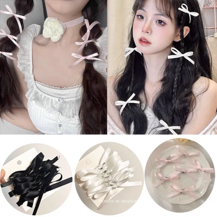 8/6PCS%20Bowknot%20Hair%20Clips%20Cute%20Girl%20Colorful%20Silk%20Ribbon%20Bang%20Clip%20Fashion%20Korean%20Elegent%20Ribbon%20Bow%20Hairpin%20INS%20Y2K%20Sweet%20Girl%20Headwear%20-%20Image%203