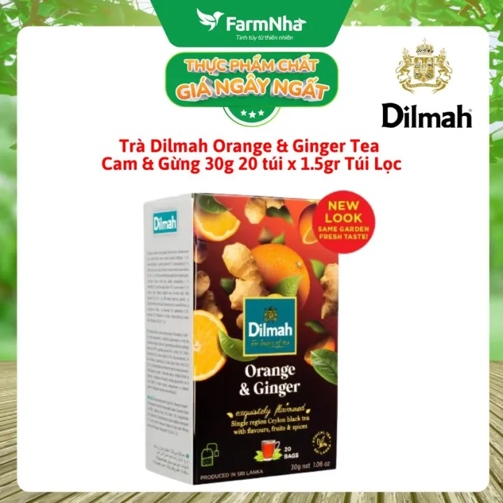 Trà Dilmah Orange & Ginger Tea 30g 20 túi x 1.5g Túi lọc - Trà Cam Gừng, Tinh hoa trà Sri Lanka