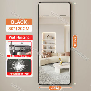 【Warranty&HD Explosion-proof Mirror】Mirror With Stand 160*50CM Mirror Full Body Floor-To-Ceiling Wall Mounting Full Body Mirror Metal Border Whole Body Mirror With Stand Body Mirror Rounded Corner Safety