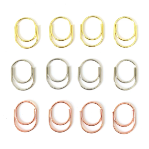 24Pcs Colorful Paper Clip 25x19mm Stainless Steel Paper Clips File Clamp Book Page Marker Clips for Office School