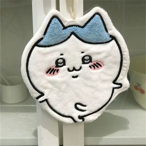 Kawaii Chiikawa Hand Wiping Cloth Hangable Cartoon ChildrenS Handkerchief Bathroom Kitchen Coral Plush Thick Water Absorbing Towel