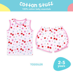 Cotton Stuff Sando & Girly Shorts Set Daddys Girl - Girl | Soft 100% Cotton Baby Clothes | White | 2-5 Years