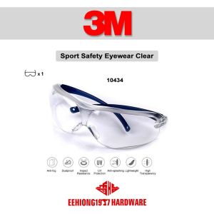 3M 10434 Virtua Sport Safety Eyewear Anti-Fog Lens Goggle Clear Safety Goggle