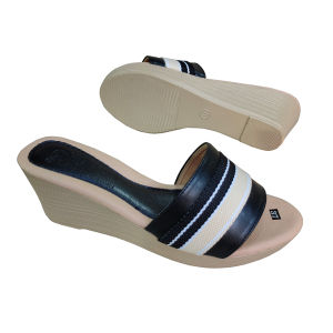 Dép nữ quai ngang đế xuồng TiTi ĐÔ da bò cao cấp 7cm DNU2165