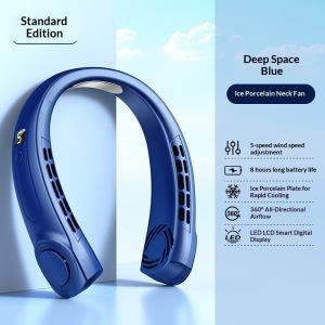 Ocshean  cổ di động fan hâm mộ với sạc USB hoạt động im lặng và màn hình LED cho sử dụng ngoài trời