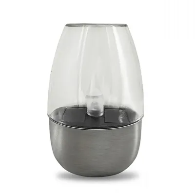 1 Pc Outdoor Solar Powered LED Stainless Steel Candle Wine Glass Light/ Home Indoor Garden Creative
