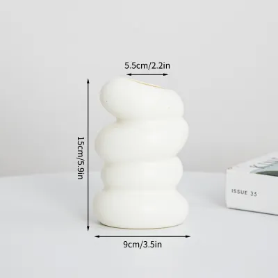 White Spiral Plastic Flower Vase Nordic Decorative Vase for Living Room Bedroom Table Centerpiece Home Decor