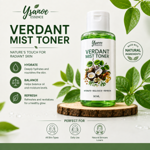 NEW Ysanoe Essence Verdant Mist Toner 50ml Organic  Facial Toner Brightening Skin Hydrating Moisturizing Pore Tightening Acne Care Oil Control Natural Herbal Face Essence for Women Men