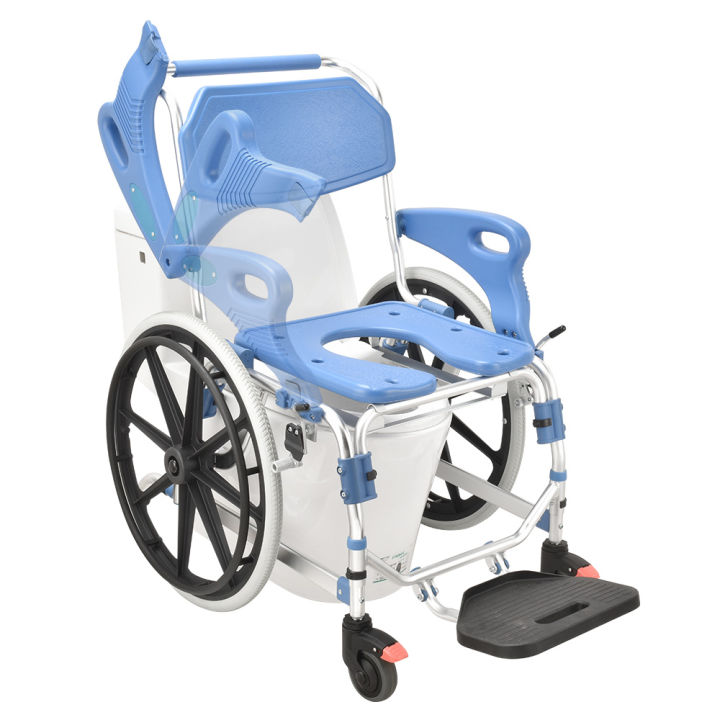 CW01 Xe lăn toilet có bô di động hỗ trợ vệ sinh tắm rửa cho người già người bệnh người khuyết tật