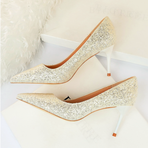 [MAMASILO] Sepatu High Heels Glitter Wanita
