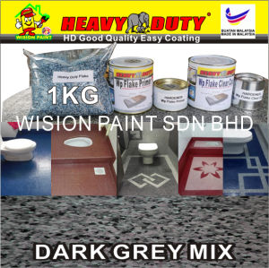 ( DARK GREY MIX ) diy Full Set Epoxy Colour Flake Coating ( 1KG FLAKE / 1L PRIMER / 1L CLEAR COAT ) Toilet Floor Slab Leakin