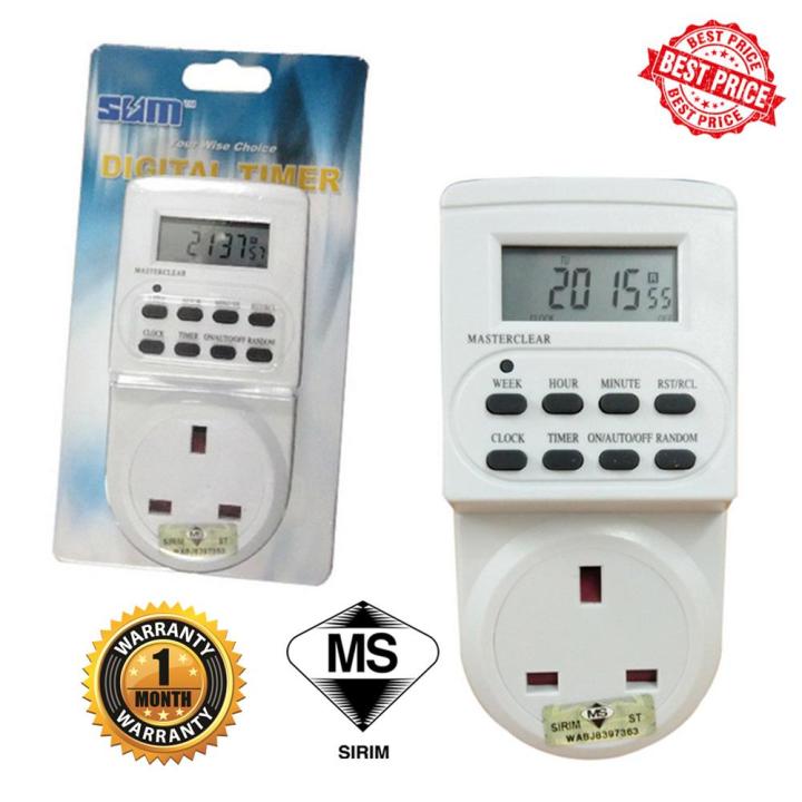 SUM 24 Hours Digital 3 Pin Plug In Timer | Lazada