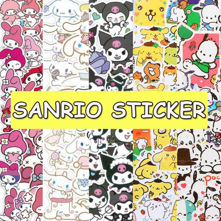 50pcs Cute Cartoon Cinnamoroll Sanrio My Melody Stickers For Laptop Water  Bottle Travel Case Phone Skateboard - Waterproof Kawaii Stickers