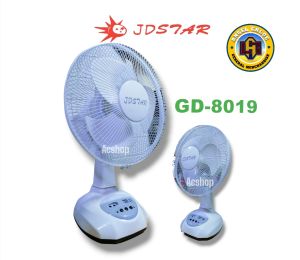 12" AC/DC Solar Rechargeable Fan DESK Fan With LED Light BOSCA-8019/ CROWNSTAR/ JDSTAR 8019