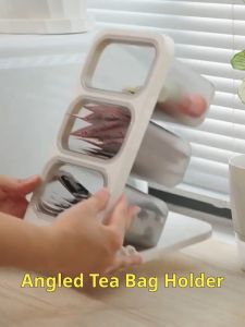 【SG Stock】Tea Bag Organizer Storage Box 3 Grids Foldable Coffee Packet Holder