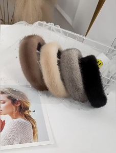 2026 Hot Sale Women Luxury winter 100% Real Mink Fur Headbands High Quality Real Fur Hair Band Lady Fashion Hair Hoop Furry Gift2026