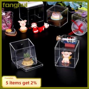 fanghui Rõ ràng Acrylic vuông Cube hộp có nắp đậy bền Kẹo hộp nhiều sử dụng trong suốt trường hợp tổ chức container