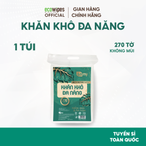Khăn khô đa năng cao cấp Happy Kids túi 900G không mùi không chất huỳnh quang an toàn cho em bé