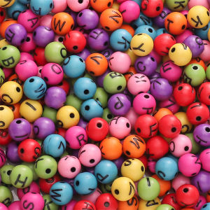 100ชิ้น8มม. สีผสมลูกปัดลูกปัดตัวอักษรอะคริลิคกลมหลวมสำหรับสร้อยข้อมือแฮนด์เมดสร้อยคอต่างหูพวงกุญแจอุปกรณ์การทำเครื่องประดับหัตถกรรม DIY