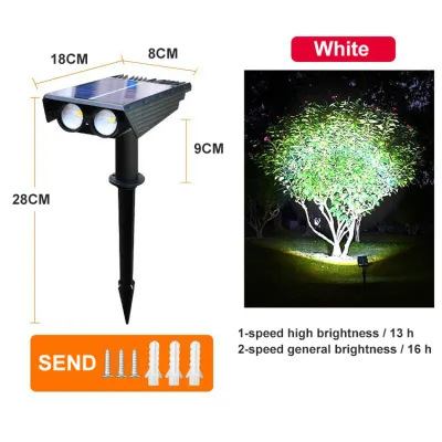 โซลาร์สปอตไลท์ ไฟเซนเซอร์อัตโนมัติ กันน้ำกลางแจ้ง แสงสว่างสูง ไร้สาย เสียบพื้นปักสนามหญ้า สำหรับตกแต่งสวนสนามหญ้ายามค่ำคืน