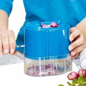 Penggiling Bawang Elektronik Warna Biru dengan Pompa Angin - Alat Ukir Sayuran Praktis