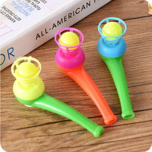 DENOSWIM 1/3PCS Floating Blow Balls Tube Toy Classic Traditional Plastic Suspension Blowing Ball Recall Children Toy Kids Holiday Gift