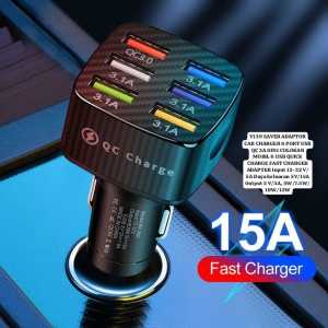 V139 ORI SAVER ADAPTOR  CAR CHARGER 6 PORT USB QC 3A 6IN1 COLOKAN MOBIL 6 USB QUICK CHARGE FAST CHAR