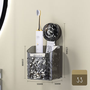 Sunrichh 【100% Authentic】Bathroom storage rack Light Luxury Style Glacier Pattern Suction Cup Shelf