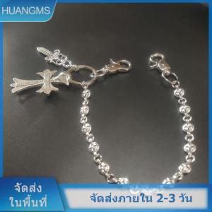 [COD] จัดส่งภายใน 2-3 วัน  จัดส่งในพื้นที่ กระเป๋าเงินมีสไตล์พังก์ฮิปฮอปร็อคโซ่โลหะประดับจี้สำหรับผู้ชายผู้หญิง