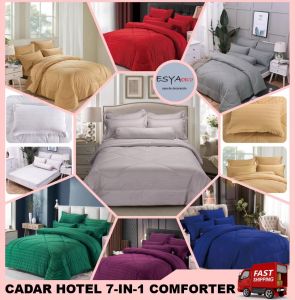 Cadar Hotel 7IN1 Bed Sheet with thick comforter King Queen Super Single Size Bedsheet