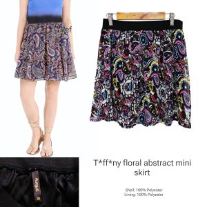 T*ff*ny womens floral abstract mini skirt/rok mini