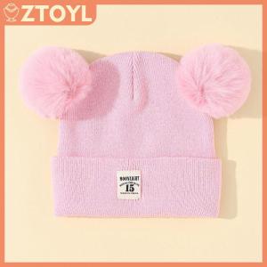 ZTOYL Cute Winter Hat Solid Color Wool Knitted Bonnet Bebe Newborn Baby Hat Pompom For Kids Boys Girls Children Warm Cap