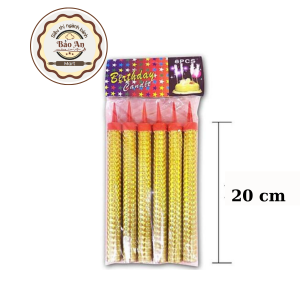Bộ 6 nến phụt bánh sinh nhật nến phát sáng trang trí bánh Size 15/20/30cm nến tia lửa nến pháo bông tiệc sự kiện