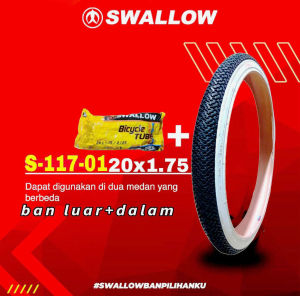 Ban sepeda 20 x 1.75 luar dalam SWALLOW 20in untuk semua sepeda
