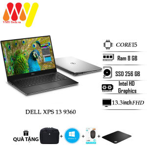 Laptop dell XPS 9360 cấu hình cao Core i5 Ram 8gb ổ SSD 256gb màn hình 13.3 Full HD laptop mỏng nhẹ cao cấp lướt zin 99% máy tính văn phòng