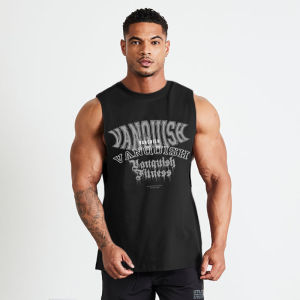 VQ VANQUISH Workout Gym Mens Tank Top Vest Muscle Sleeveless Sportswear Shirt Stringer Fashion Clothing Bodybuilding Cotton Fitness Singlets