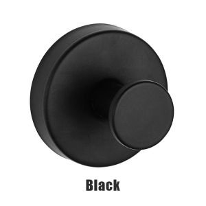 Suction Cup Hook Strong Load-bearing Wall Hangers Rustproof No Drilling Wall Hooks Bathroom Shower Hanging Towels Storage Hook Wall Mounted 304 Stainless Steel Black Round Towel Hook Coat Robe Clothes Hook for Bathroom Kitchen