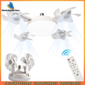 Vktech พัดลมมือถือขนาดเล็กพร้อมไฟ LED ควบคุมระยะไกล พกพาสะดวก สำหรับห้องนอนและเดินทาง