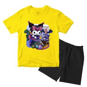 Baju Kaos Setelan Anak Perempuan Karakter Kartun Motif Kuromi Sihir Lucu Usia 1 - 10 Tahun - DTF