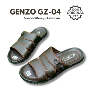 Sandal Pria Slide Kulit Gz-04 Sendal Slop Pria Dewasa Outsol full jahit kuat kekinian untuk lebaran
